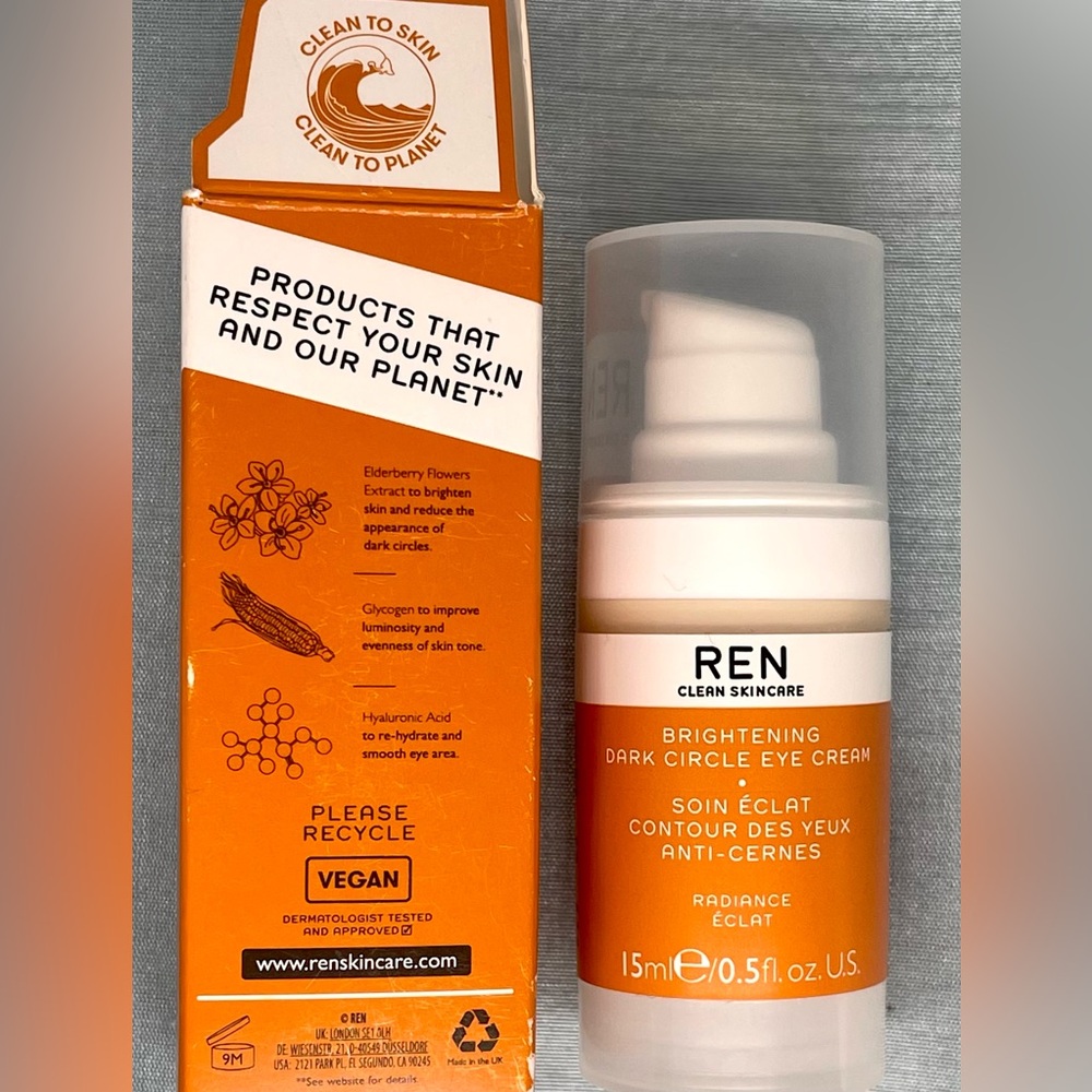 NWT-REN/RADIANCE BRIGHTENING
DARK CIRCLE EYE CREAM/CLEAN SKINCARE 
MSRP $51